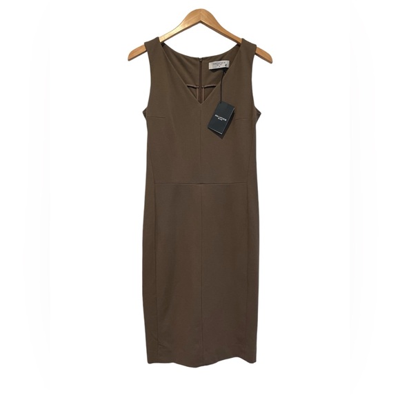 MM. LAFLEUR NWT Olive Green Rachel Sheath Dress Size 12 Bodycon Classic Bodycon - Picture 3 of 12